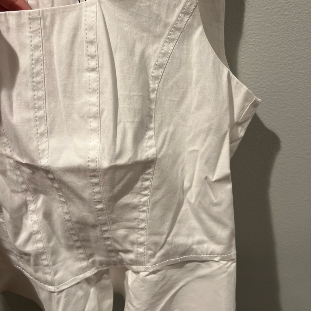 NWT Veronica beard crisp white Nikolette top sz 12 - Picture 5 of 9